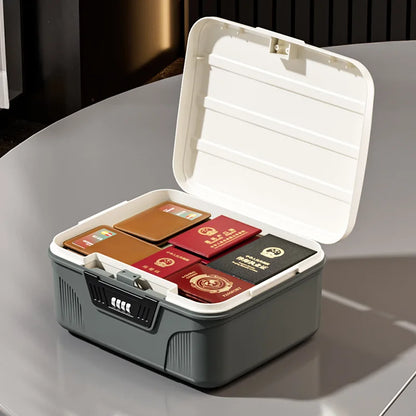 4-Digit Combination Lock Safe Box – Portable Security Organizer for Passports, Cash & Jewelry