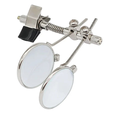 Watch Repair Clip Magnifier 10X Double Lens Mini Monocular Rotating Lens Stainless Steel Frame