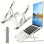Adjustable Aluminum Laptop Stand – 6-Position Foldable Portable Riser for 8–16-inch (20–41 cm) Laptops with Ventilation & Anti-Slip Pads