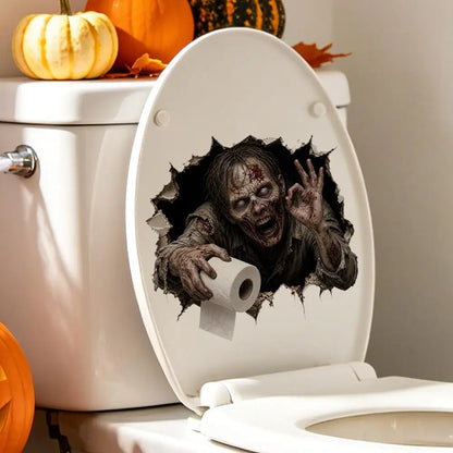 Halloween Broken Wall Sticker, Scary Ghost Design, 24 × 29cm