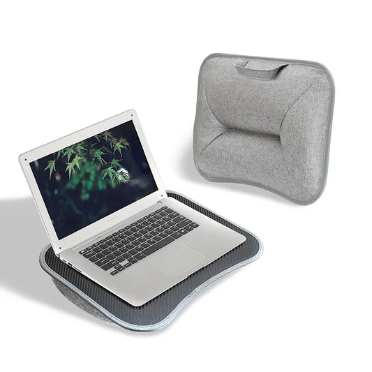 Portable Foam-Filled Lap Desk Pillow for Laptop & Tablet — Bed and Sofa Computer Table with Handle