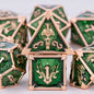 Skull and Dragon Metal Dice Set - 7-Piece Polyhedral DnD Dice for Dungeons & Dragons Tabletop RPG