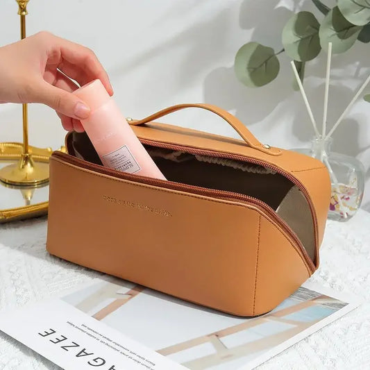 Women's Travel Makeup Bag Luxury Zip Toiletry & Cosmetic Organizer Pouch
