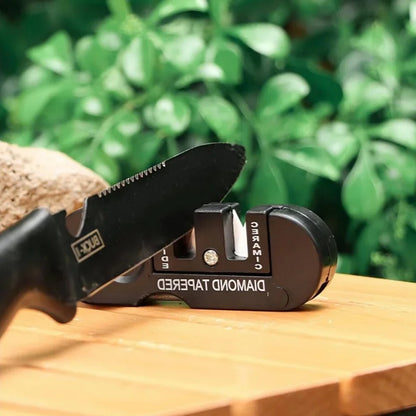 Portable Tungsten Carbide & Ceramic Knife Sharpener - Pocket Whetstone for Camping & Outdoor