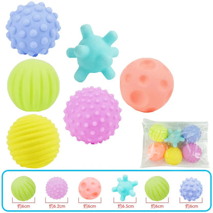 6Pcs Textured Multi Ball Set for Baby Tactile Training