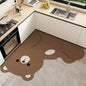 VIKAMA Cartoon Panda Kitchen Rug, Absorbent Non-Slip Irregular L-Shaped Floor Mat, Kitchen Mat, Bathroom Foot Mat Home Decor