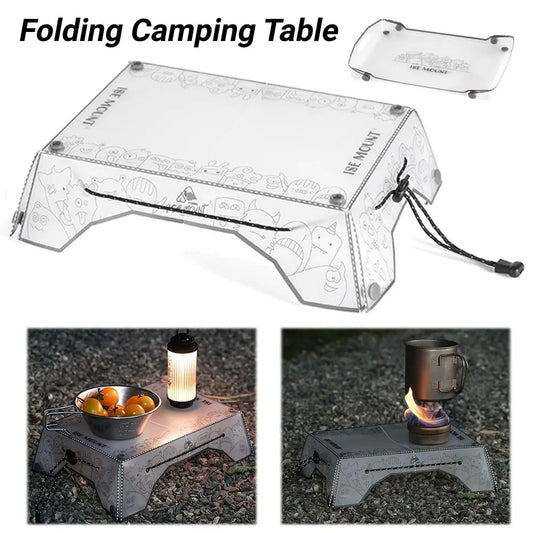 Portable PP Folding Camping Table & Tray - Ultralight Foldable Picnic Tray, Heavy-Duty Outdoor Travel Table