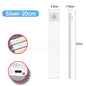 USB Rechargeable LED Motion Sensor Bar Light — Dimmable 3-Color Under-Cabinet Night Light, 10/20/30/40/50 cm (4–20 in)