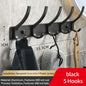 6-Peg Folding Wall Hooks – Aluminum Nail-Mount Towel & Coat Rack, Black/White