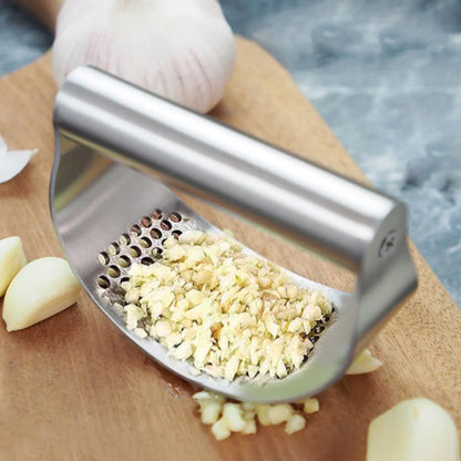 Manual Stainless Steel Garlic Press - Ginger Crusher & Mincer for Kitchen