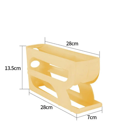 Automatic Egg Roller Rack for Refrigerator – 3- or 4-Layer Space-Saving Egg Organizer (Holds 20/30 Eggs)