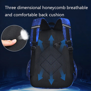 Starry Sky Kids Backpack - Waterproof School Bag for Boys & Girls, Polyester Book Bag