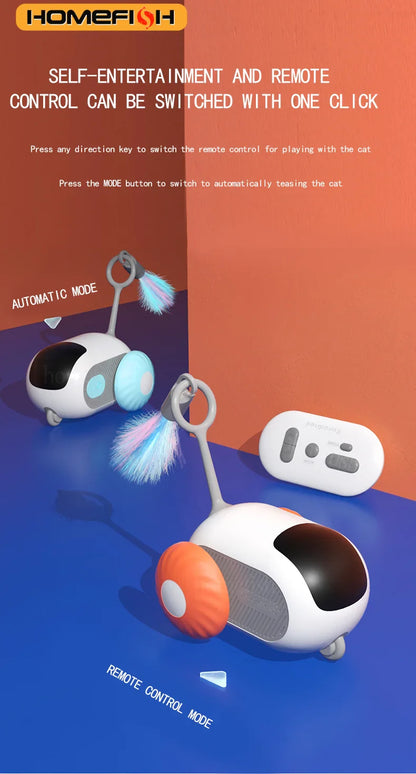 Interactive Remote Control Cat Toy Car – 2 Modes Automatic Moving Toy for Cats and Small Dogs, Kitten Training