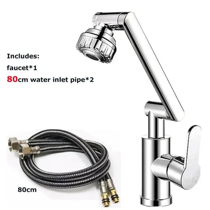 Universal Rotating Dual-Mode Single-Handle Faucet for Kitchen & Bathroom Sink - Hot & Cold Mixer