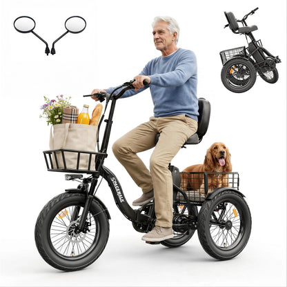 EILLEO SPACEWALK Folding Electric Trike, 48V 15Ah