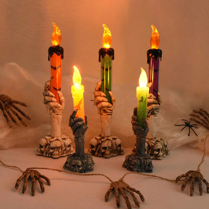 LED Halloween Skeleton Hands Candle Decoration, 1 Piece