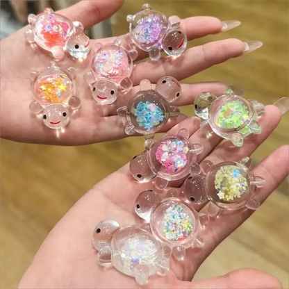 Luminous Mini Sea Turtle Statues Random Selection Ocean Animal Themed Party Decor, Garden Micro Landscape DIY Bead Crafts