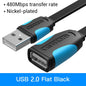 USB A Male to A Female Extension Cable - High-Speed USB 3.0/2.0, 0.5-3m (1.6-9.8 ft), Flat & Round