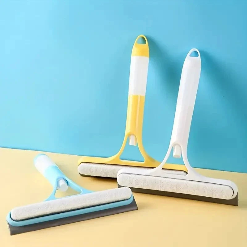 3-in-1 Glass Cleaning Tool — Squeegee, Scraper & Spray Bottle for Windows, Mirrors & Shower Doors
