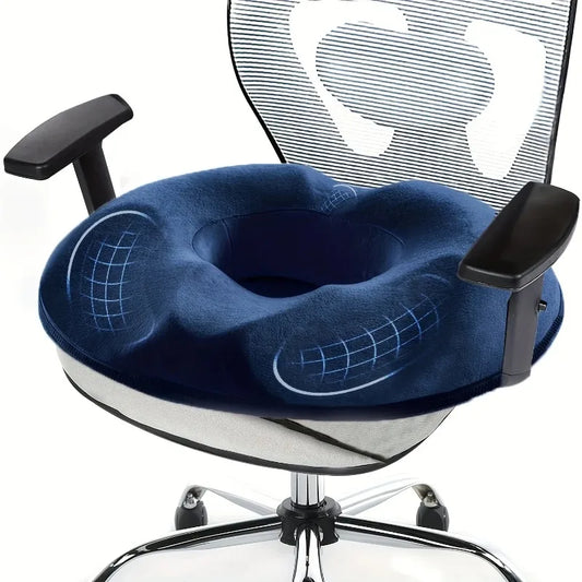 Orthopedic Donut Seat Cushion – Memory Foam Coccyx & Tailbone Relief Pillow for Hemorrhoid, Pregnancy, Office