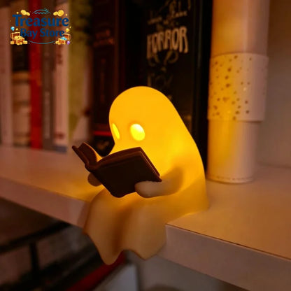 Halloween Ghost Reading Book Lamp, Desktop Ornament, 1 Piece