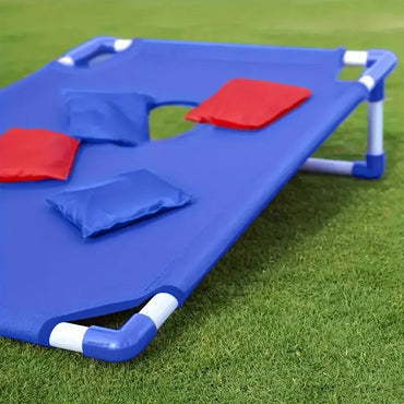 Portable Cornhole Set - Foldable Bean Bag Toss Game for Family & Adults, Outdoor Lawn and Backyard Game with 6 Bean Bags