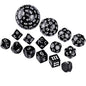 15Pcs Polyhedral Dice Table Game Dice for DND RPG Dungeons and Dragons D3 D4 D5 D6 D7 D8 D10 D% D12 D16 D20 D24 D30 D60 D100