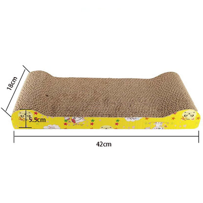 Corrugated Cardboard Cat Scratcher – Double-Sided Catnip Scratch Board for Sofa, Bed & Cushion