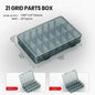Plastic Parts Storage Box with Adjustable Dividers – Small Parts Organizer for Screws, Bolts, Electronic Components & Drill Bits
