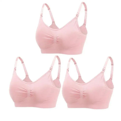 3-Pack Seamless Maternity Nursing Bras – Wireless Breathable Nursing Bra with Removable Pads & Front/Back Closure