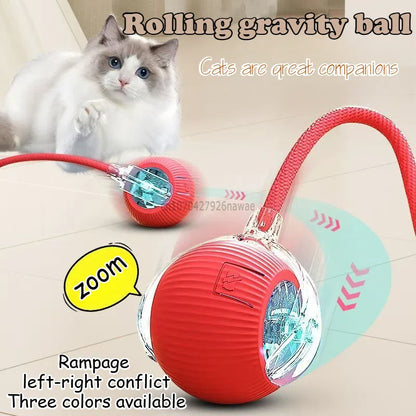 Automatic Rolling Ball Cat Toy – USB-C Rechargeable Interactive Silicone Magic Ball, Prey-Simulating Training Toy for Cats