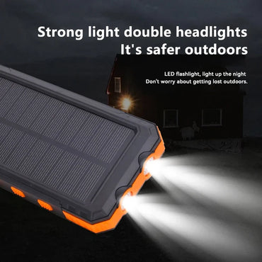 200,000mAh Solar Power Bank 120W Fast-Charge Portable Charger with USB-C & USB-A, Solar Panel & Flashlight