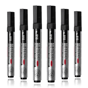 Permanent Oil-Based Marker 2.0mm (0.08 in) Black Ink Waterproof Quick-Dry Multi-Surface, 2/5/10-Pack