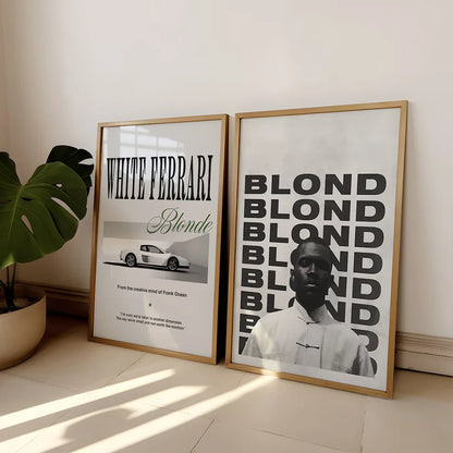 Modern Frank Ocean Blond White Ferrari Cars Rap Hypebeast Album Wall Art Canvas Painting Posters For Living Room Home Decor