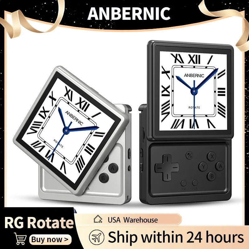 ANBERNIC RG Rotate Handheld Game Console - Rotating Screen, Android 12, T618, AI Assistant, Wi-Fi, 2 Colors