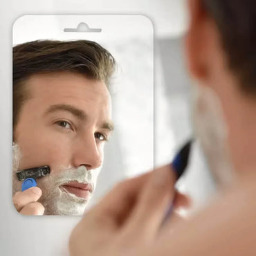 Fogless Acrylic Shower Mirror 6-Inch (15 cm) – Portable Travel Shaving & Makeup Mirror, Self-Contained Bathroom Mirror