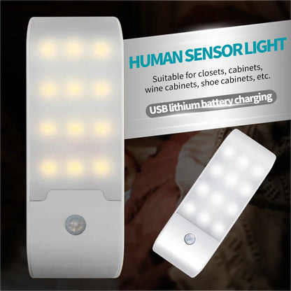 Rechargeable Motion Sensor LED Night Light – Portable Emergency Rectangular Nightlight, 10 cm (3.9 in), 5V