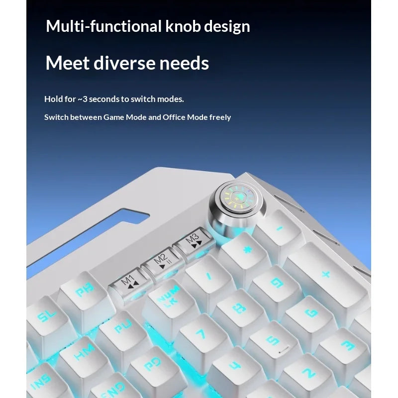 Eweadn Tk900 Wireless Gaming Mechanical Keyboard Mouse Headset Combo Blue Switch Metal Panel N Key Rollover For Desktop Pc