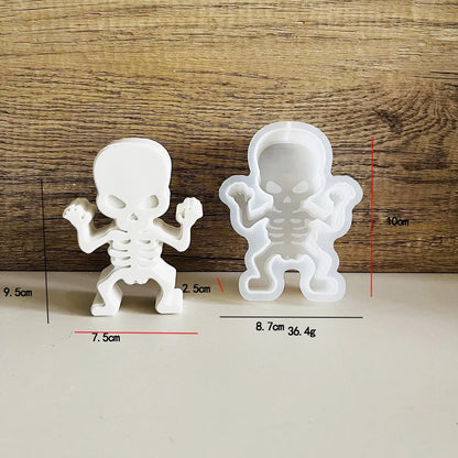 Halloween Silicone DIY Mold – Skeleton, Bat, Jack-O’-Lantern, Ghost & Mask Shapes for Resin, Plaster, Aromatherapy & Clay Crafts – 8 Designs