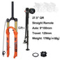 120mm (4.7in) Travel Mountain Bike Air Fork 27.5/29 in, 32mm (1.26in) Stanchion Magnesium Alloy Suspension - Orange