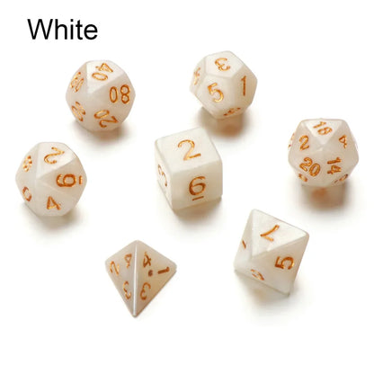 7-Piece Black Polyhedral Dice Set for D&D TRPG Tabletop RPG, Board & Card Games