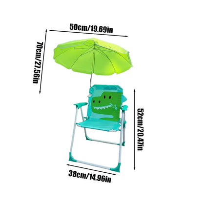 Kids' Folding Beach Chair with Umbrella and 50 kg Load Limit