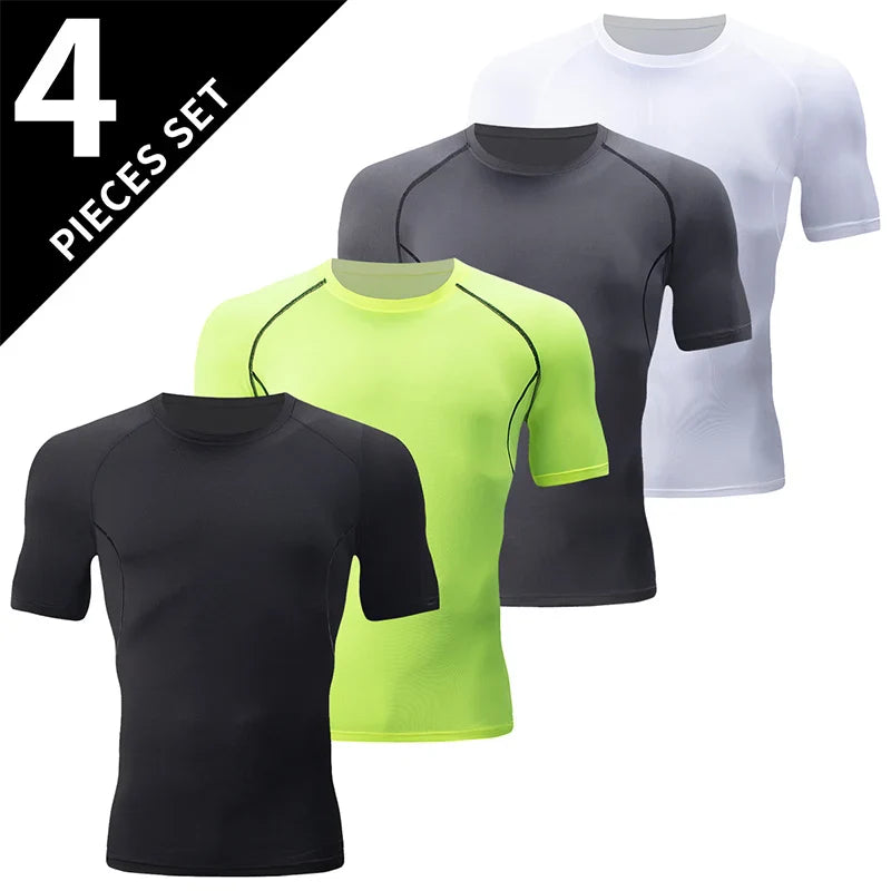 Men's Gradient Quick-Dry Sports T-Shirt Short Sleeve - Running & Fitness Casual Tee