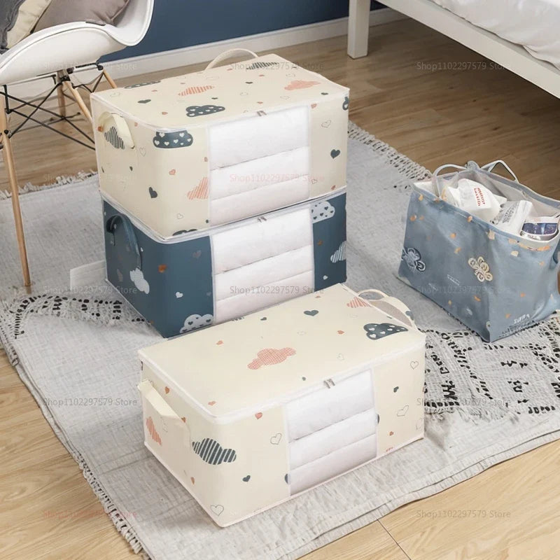 Large Non-Woven Storage Bag with Handles – Dustproof, Moisture-Resistant Quilt & Clothing Organizer