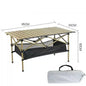 Portable Folding Camping Table with Net Bag, Long Outdoor Picnic Table 95cm/120cm (37.4 in/47.2 in), Black
