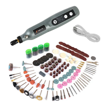 USB Rechargeable Wireless Engraving Pen - Mini Cordless Rotary Drill with Grinding Accessories