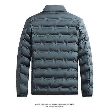 Men's Winter Down Jacket Warm Windproof Hiking Coat Thickened Casual Stand Collar Outerwear