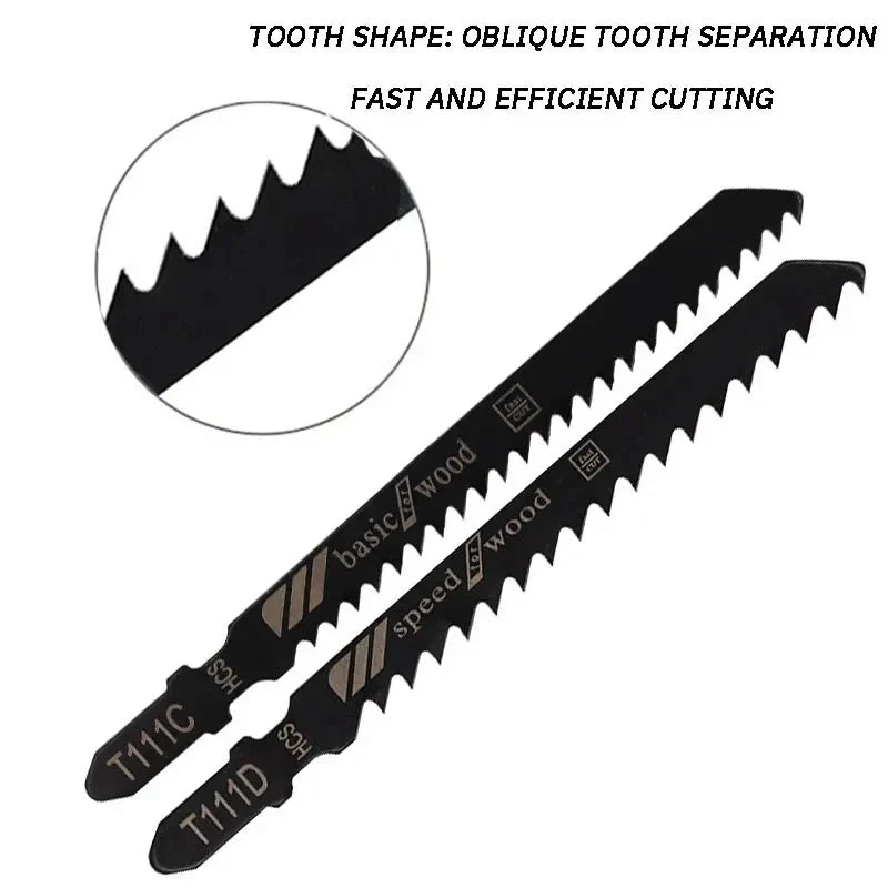 10-Pack Jigsaw Blades for Wood, Metal & Plastic – Fine and Coarse Teeth, Anti-Chip