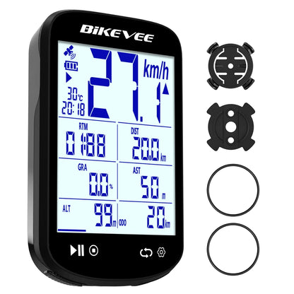 Bikevee BKV-520 GPS Bike Computer - 2.6" Sunlight-Readable LCD, 5-Satellite GPS, 28hr Battery, IPX7, Bluetooth 5.3