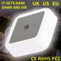 Mini LED Plug-in Night Light with Light Sensor – Square Nightlamp for Kids Bedroom Bedside Corridor (EU/US/UK, 110-240V)